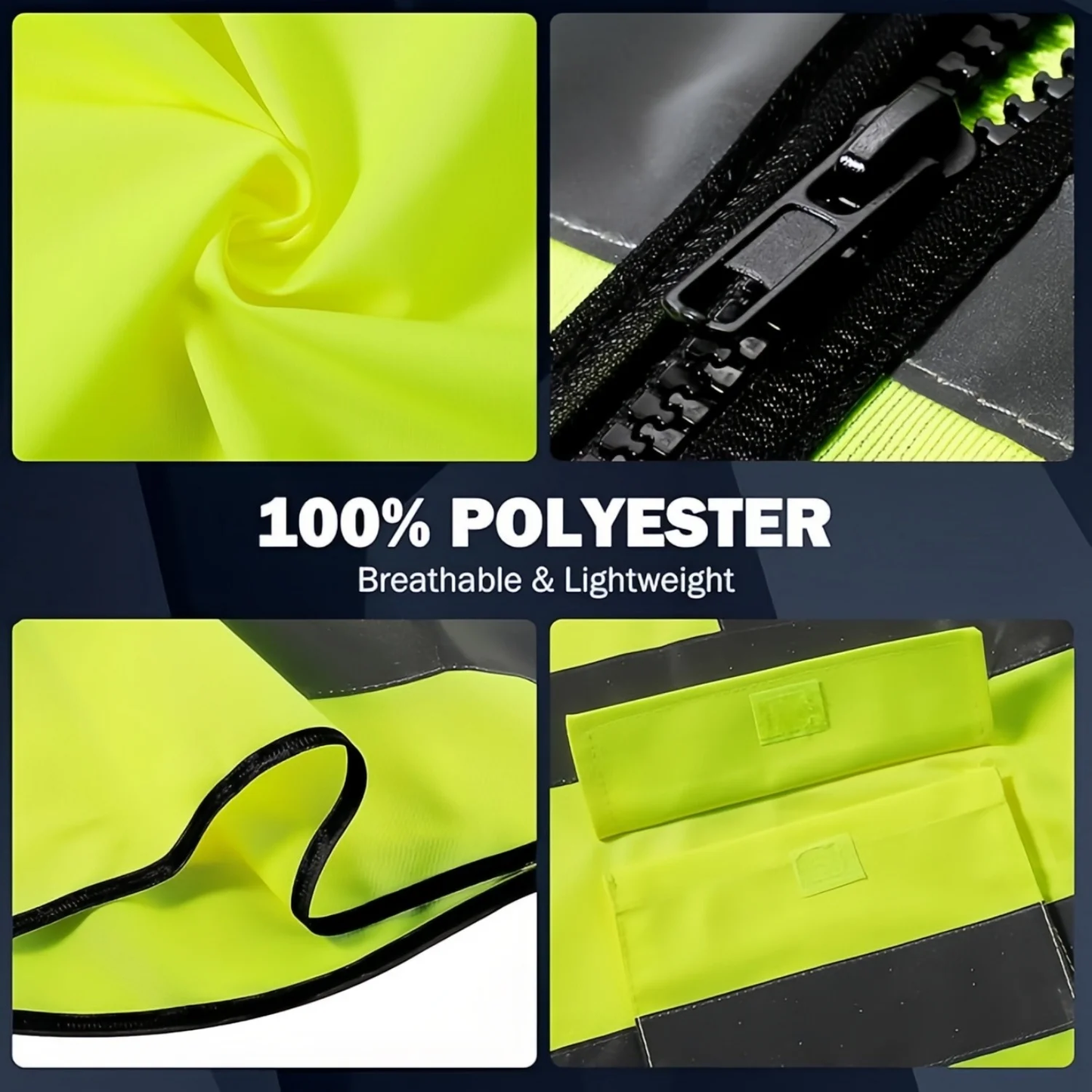 2-Pack Reflective Safety Vest for Men and Women, High Visibility Vest with Pockets, Breathable Mesh, Construction Vest with Whistle and Neon Silver Strip, Green, 4XL