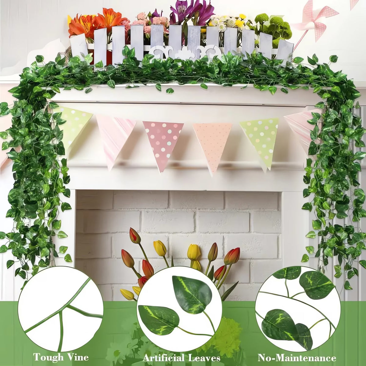 24 Pack Fake Vines for Room Decor,168 ft Wall Vine Hanging,Artificial Plant Ivy for Home Bedroom Party Garden Wall Room Decor