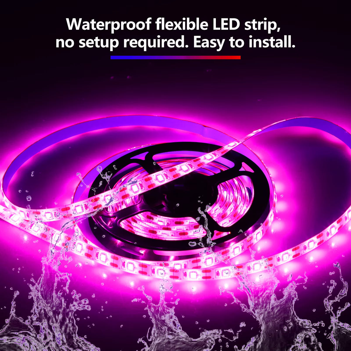 3 Pack Grow Lights,16.4 ft Induction Plant Lamp,Flexible Cut Plant Grow Lights,Waterproof Purple LED Grow Light Strips for Greenhouse Succulents Flowers Vegetables