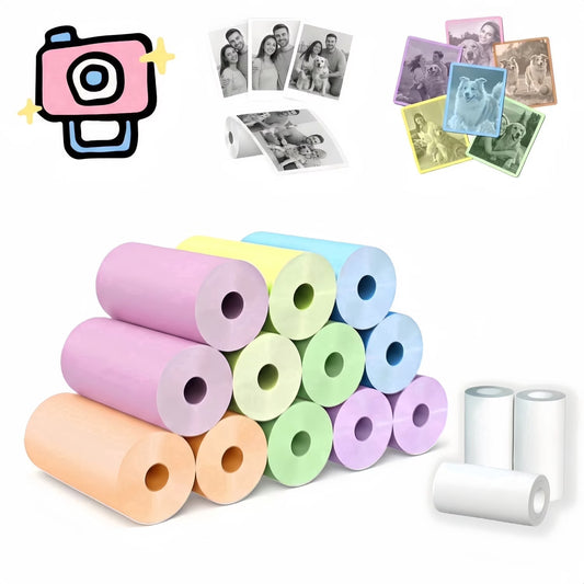 15 Rolls Instant Camera Refill Print Paper, HD Printing Thermal Print Paper, Instant Print Camera Paper Rolls, Compatible with Most Instant Print Cameras, Colorful (57x25mm)