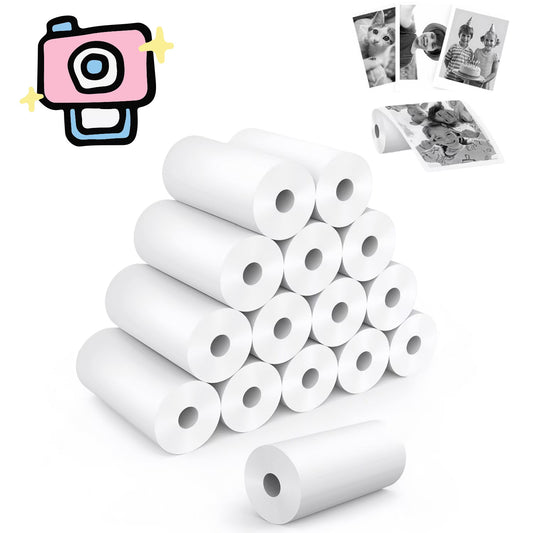 15 Rolls Instant Camera Refill Print Paper,HD Printing Thermal Print Paper,Instant Print Camera Paper Rolls,Compatible with Most Instant Print Cameras, White (57x25mm)