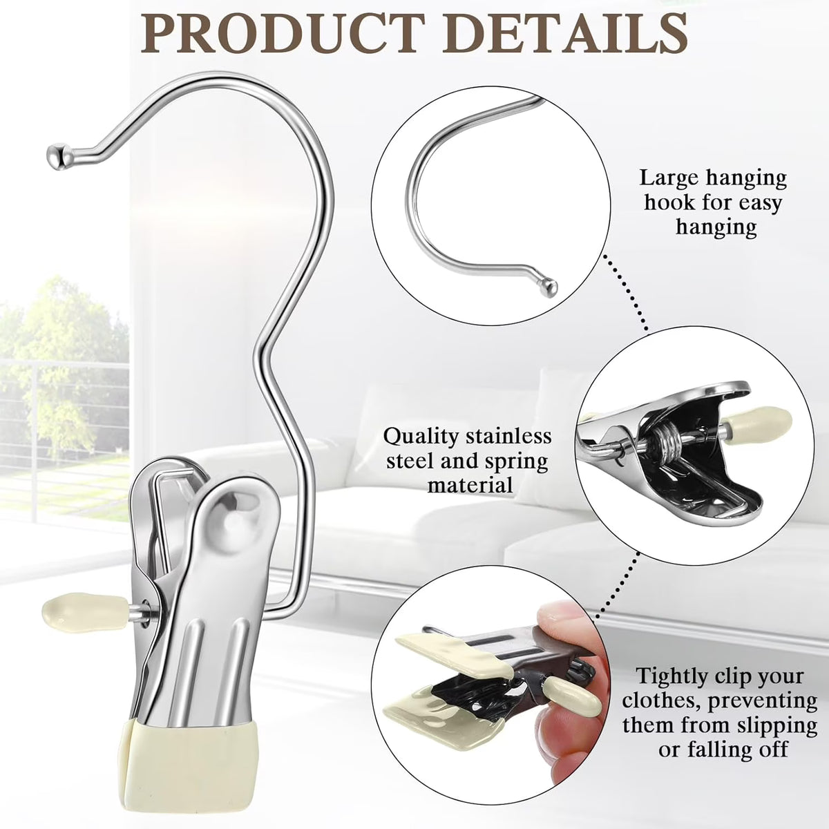 ChrumpTon 50 Pcs Boot Hangers Clips,360° Rotating Heavy Duty Pants Hangers Hanging Hooks Clip for Home & Travel,No-Slip Metal Towel Clips,Clothespins Clip Hangers for Hats Socks Gloves