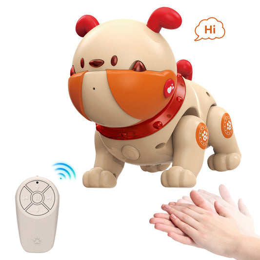 Remote Control Robot Dog Toy, Smart Interactive Robotic Pets, RC Robot Toys Dog Pit Bull ，Music Dancing Handstand Push-up Follow Functions for Kids Boys Girls