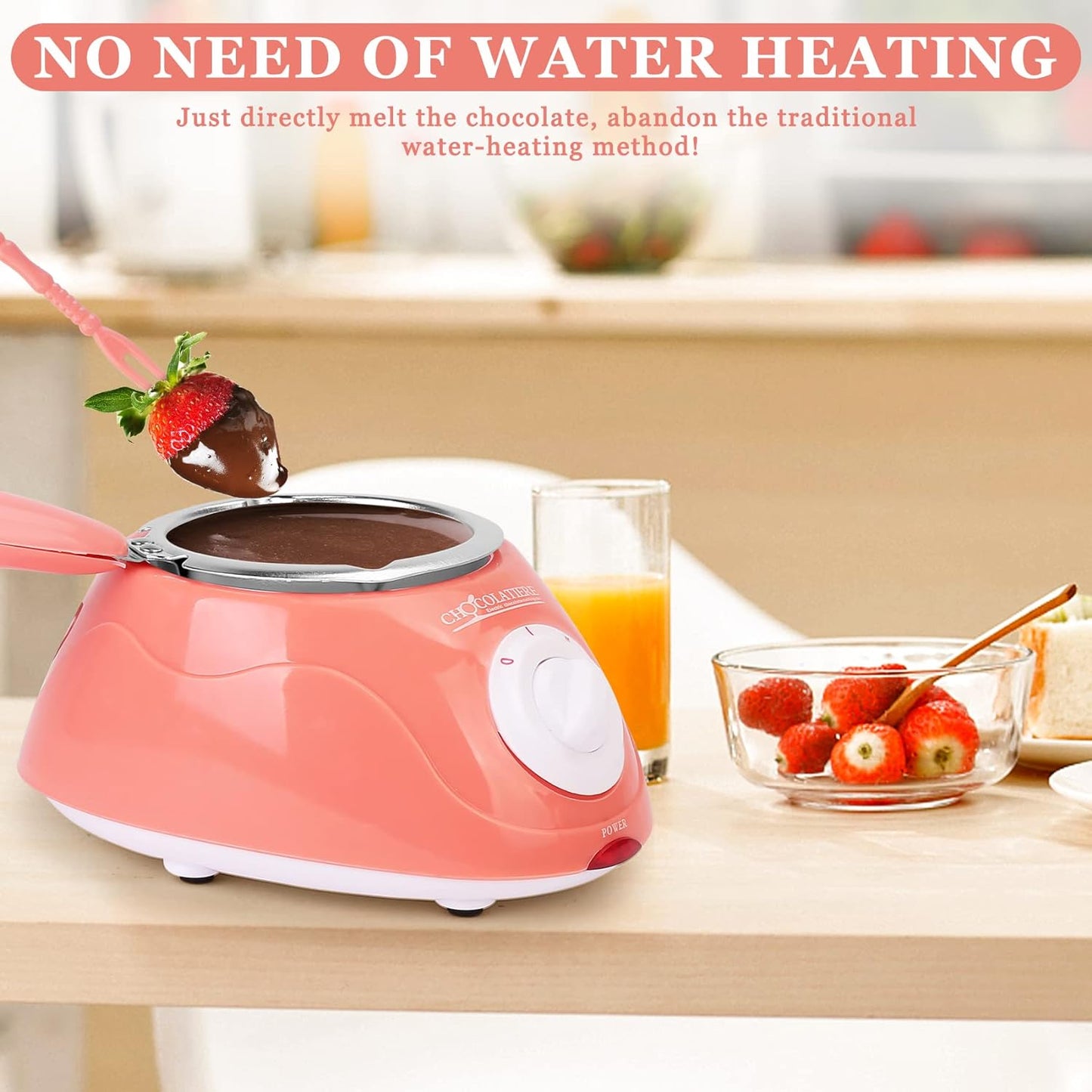 Mini Chocolate Melting Pot, Fondue Fountain, Warmer Machine for Milk,Cheese, Butter, Candy