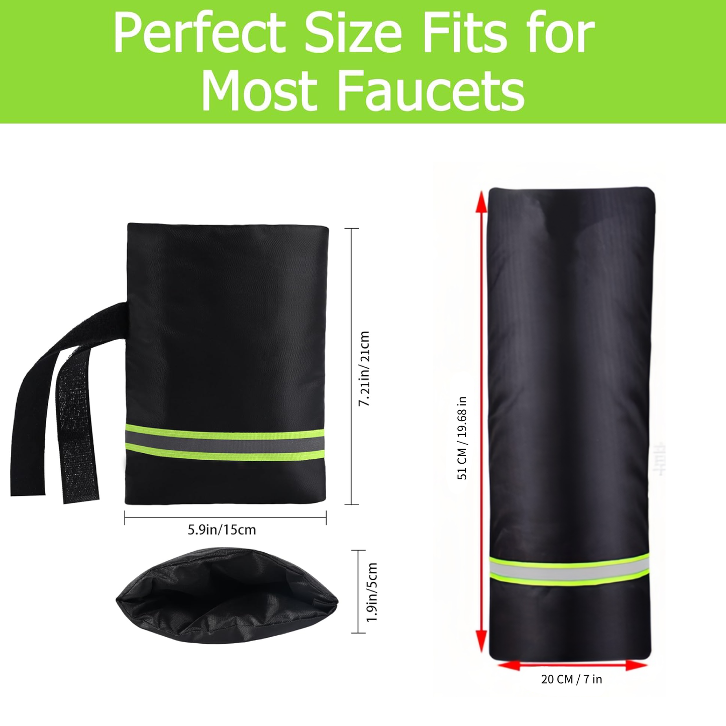 5 Pack Outdoor Faucet Covers for Winter,2 Sizes Reusable Hose Cover for Winter,Faucet Covers for Winter Freeze Protection,Black 9.9 x 7.1 in & 20.1 x 7.9 in