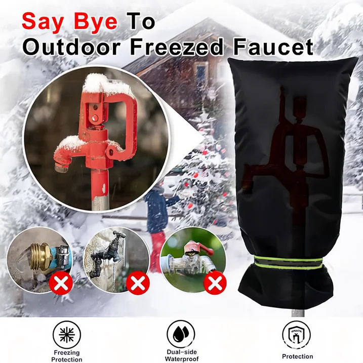 5 Pack Outdoor Faucet Covers for Winter,2 Sizes Reusable Hose Cover for Winter,Faucet Covers for Winter Freeze Protection,Black 9.9 x 7.1 in & 20.1 x 7.9 in