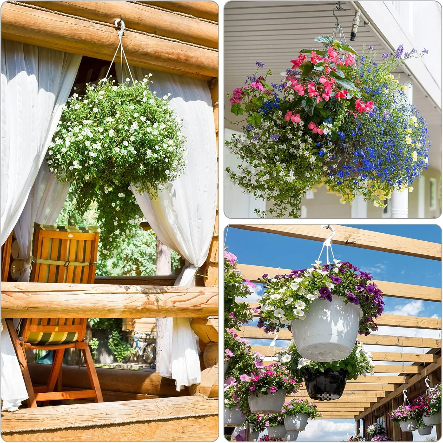 2 Sizes 150 Pcs Screw Hooks Kit,Ceiling Hooks,Hanger Hooks Outdoor Plant Hooks for Outdoor Ceiling Hooks for Hanging,Screw-in Cup Hooks Kit,Black