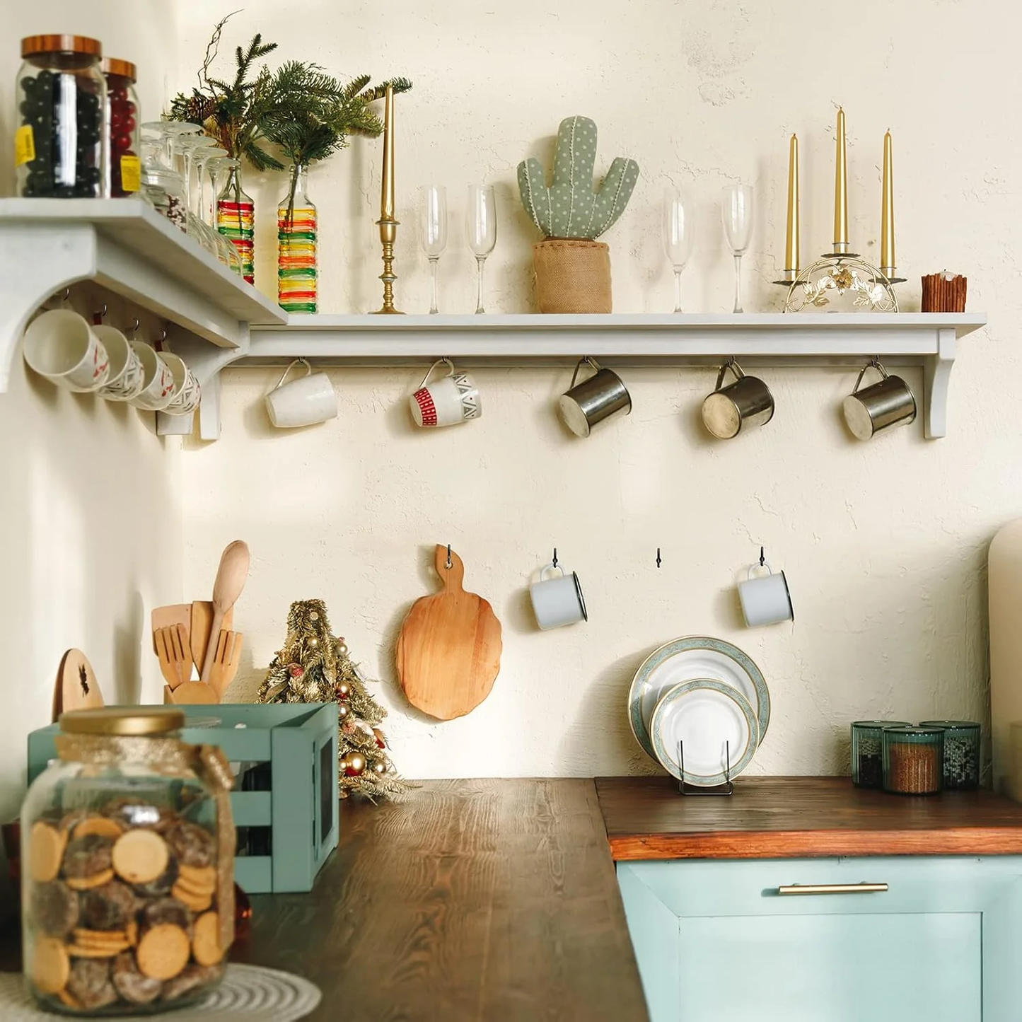 2 Sizes 150 Pcs Screw Hooks Kit,Ceiling Hooks,Hanger Hooks Outdoor Plant Hooks for Outdoor Ceiling Hooks for Hanging,Screw-in Cup Hooks Kit,Black