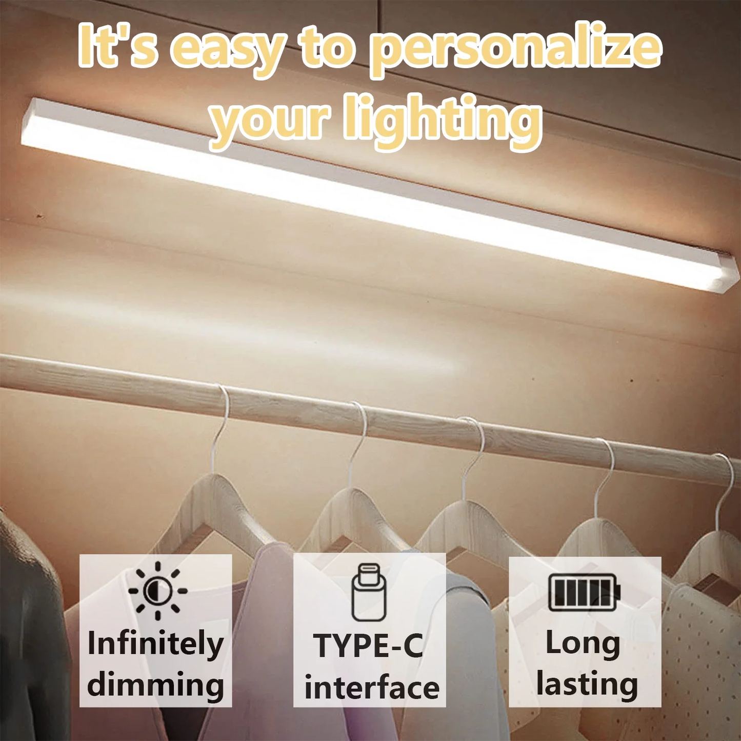 6 Pack LED Under Cabinet Lights,Motion Sensor Light Strip Adhesive Sheet,3 Modes Dimmable Closet Light,Counter Lights for Kitchen Stairs,White,11.81 x 0.78 in