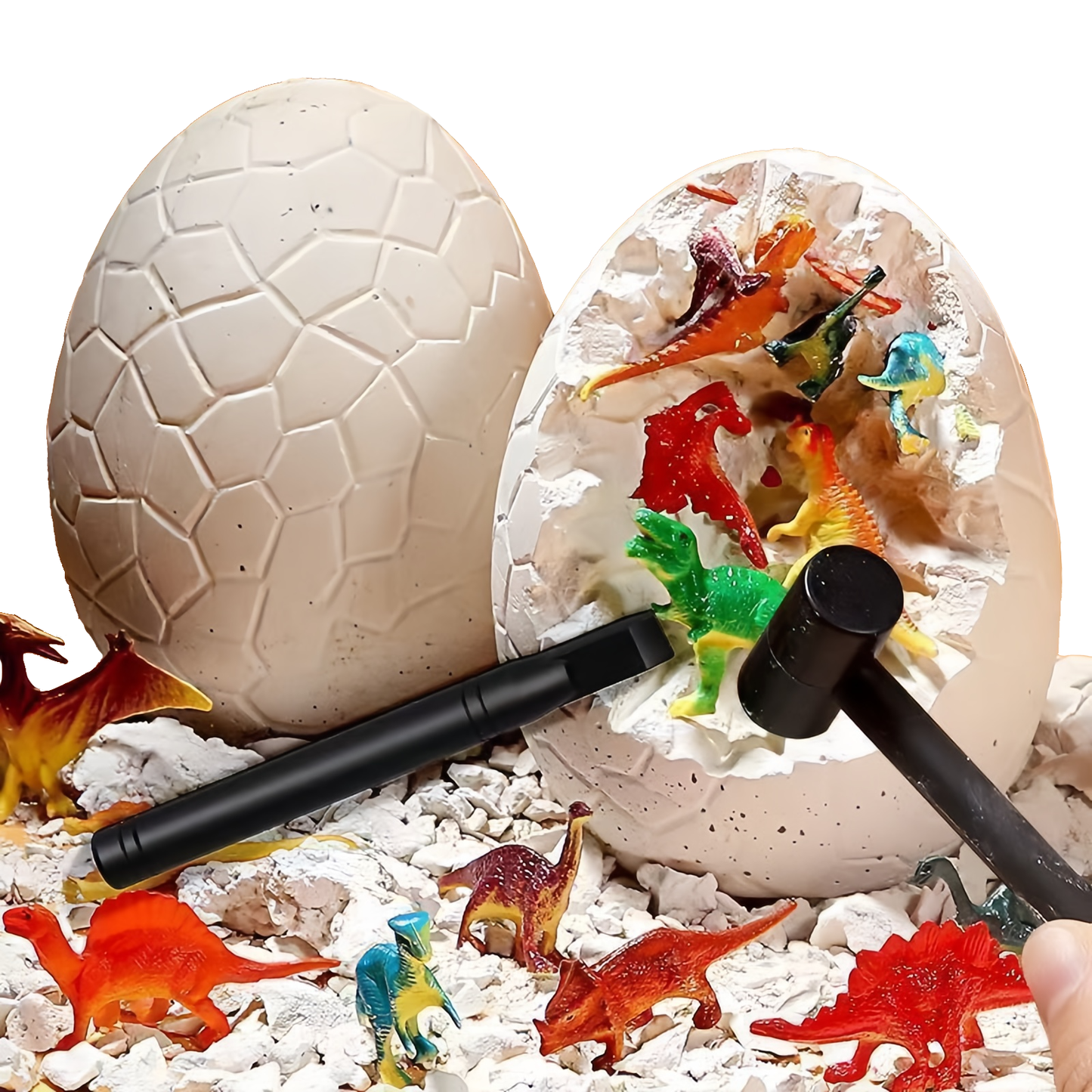 Dino Egg Dig Kit,Fossilized Dinosaur Egg,Dig 2 Big Dinosaur Eggs,Educational Science Dinosaurs Toys for Kids 8-12,Gifts for Boys & Girls