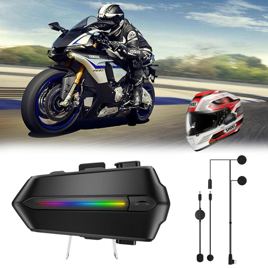 Motorcycle Headset with Music Sharing,Motorcycle Headphones,All Helmets are Applicable,Waterproof and Noise-reducing,Handsfree,Stereo Music