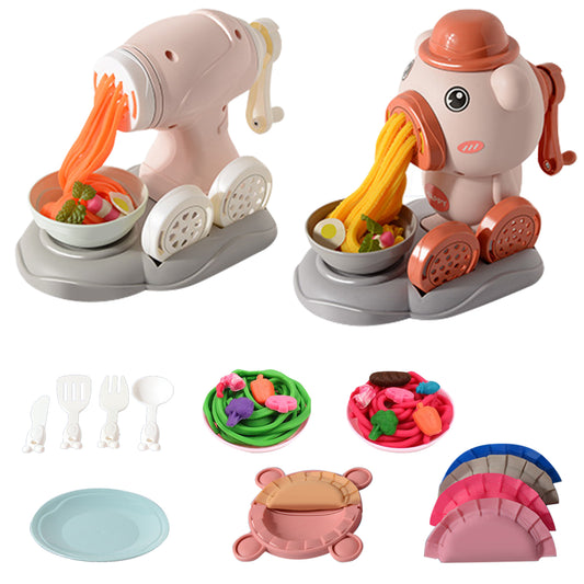Playdough Sets,Noodle Maker Play Clay Sets with 2 Clay Noodle Makers and 47 Models of Kitchen Utensils,Arts Crafts Kit Christmas Birthday Gift for Kids Age 6-12