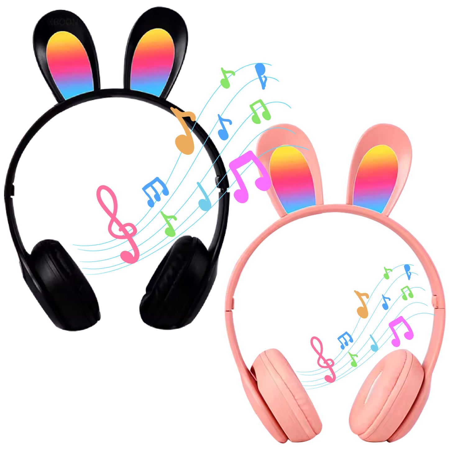 Wireless Headphones for Kids,2 Pack Rabbit Ear Bluetooth Over Ear Headphones with Microphone for Mobile Phones,Tablets,Computers,for Girls Boys