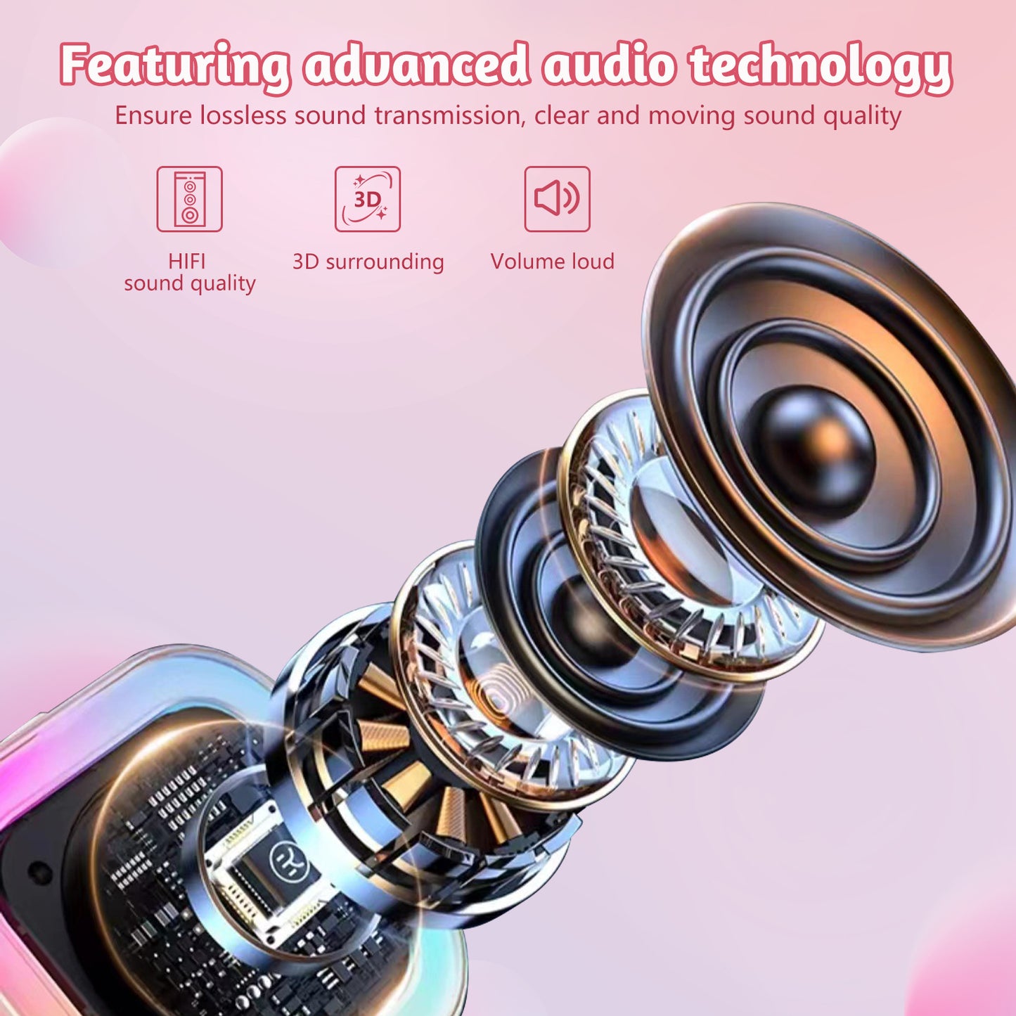 Kids Mini Karaoke Machine,Cute and Loud Portable Karaoke Machine with 2 Wireless Microphone and LED Lights,for Girls and Adults, Pink