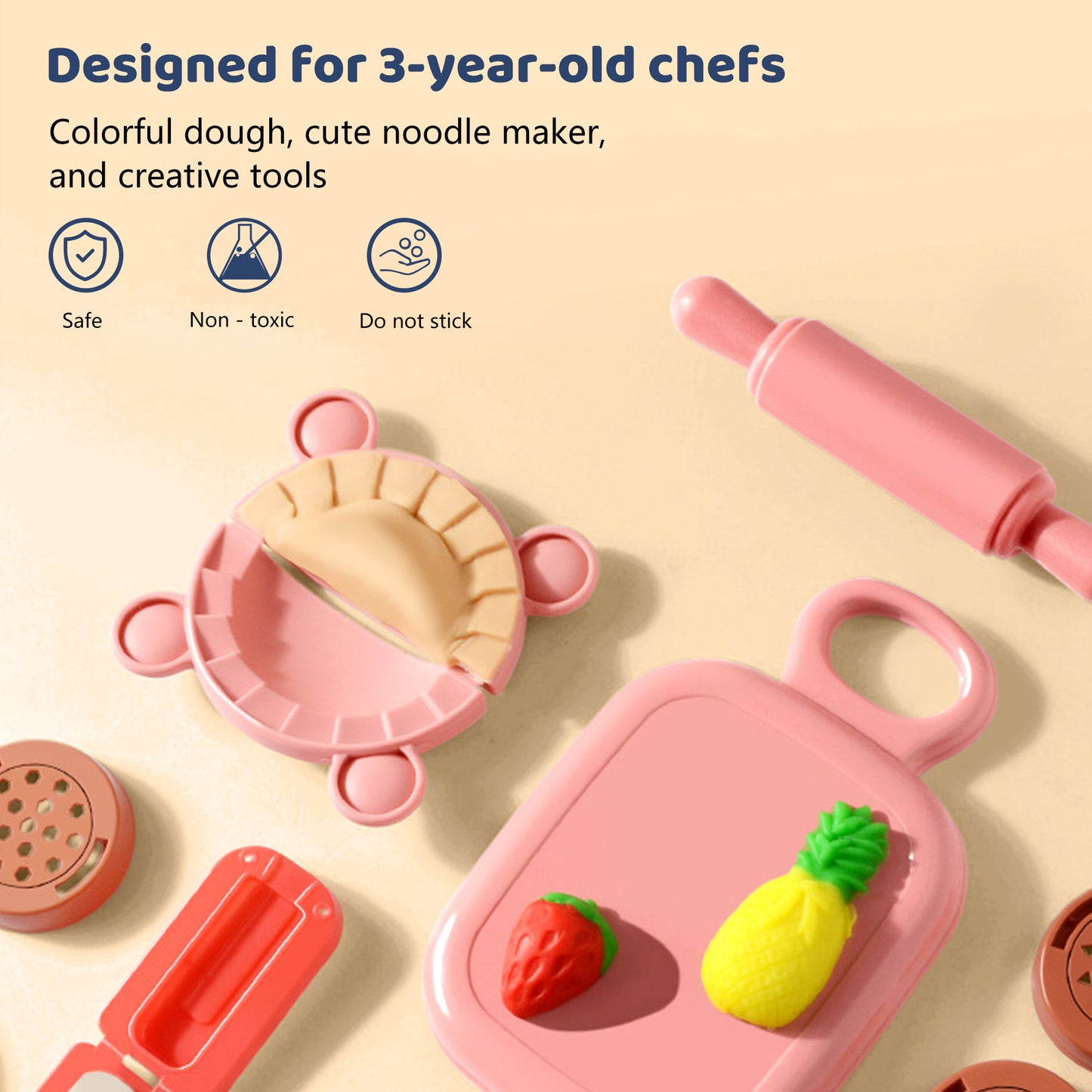 Playdough Sets,3 In 1 Noodle Maker Play Clay Sets 39 Pcs,Contains 12-pack of Dough,Multifunctional Noodle Machine Toy for Kids Ages 4-8,Birthday or Christmas Gifts