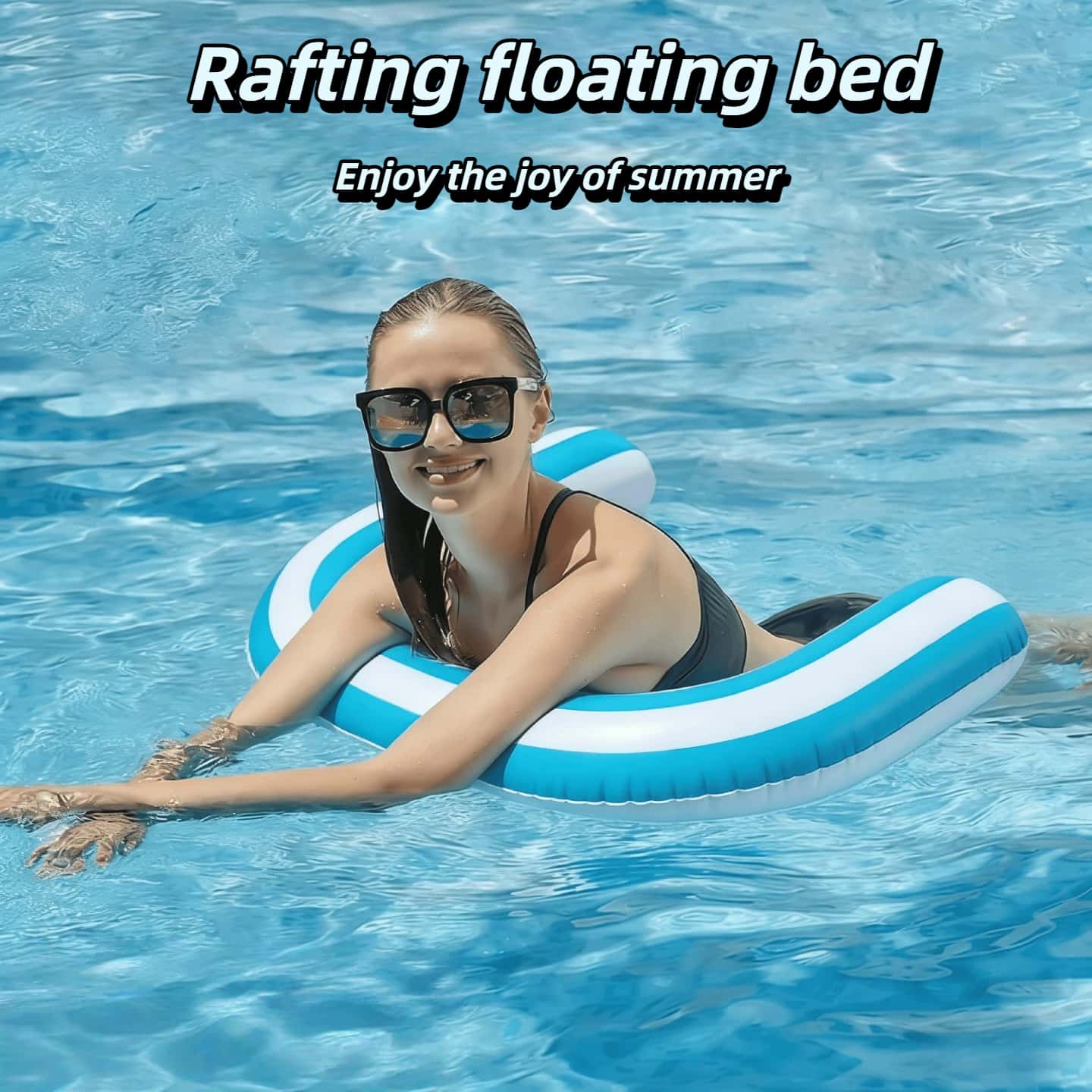 2 Pack Pool Noodles, Curved Inflatable Pool Noodle, Striped Inflatable Pool Floats, Pool Floats Adult for Swimming Pool, Lake, Beach, 29.5 in, Blue and Pink