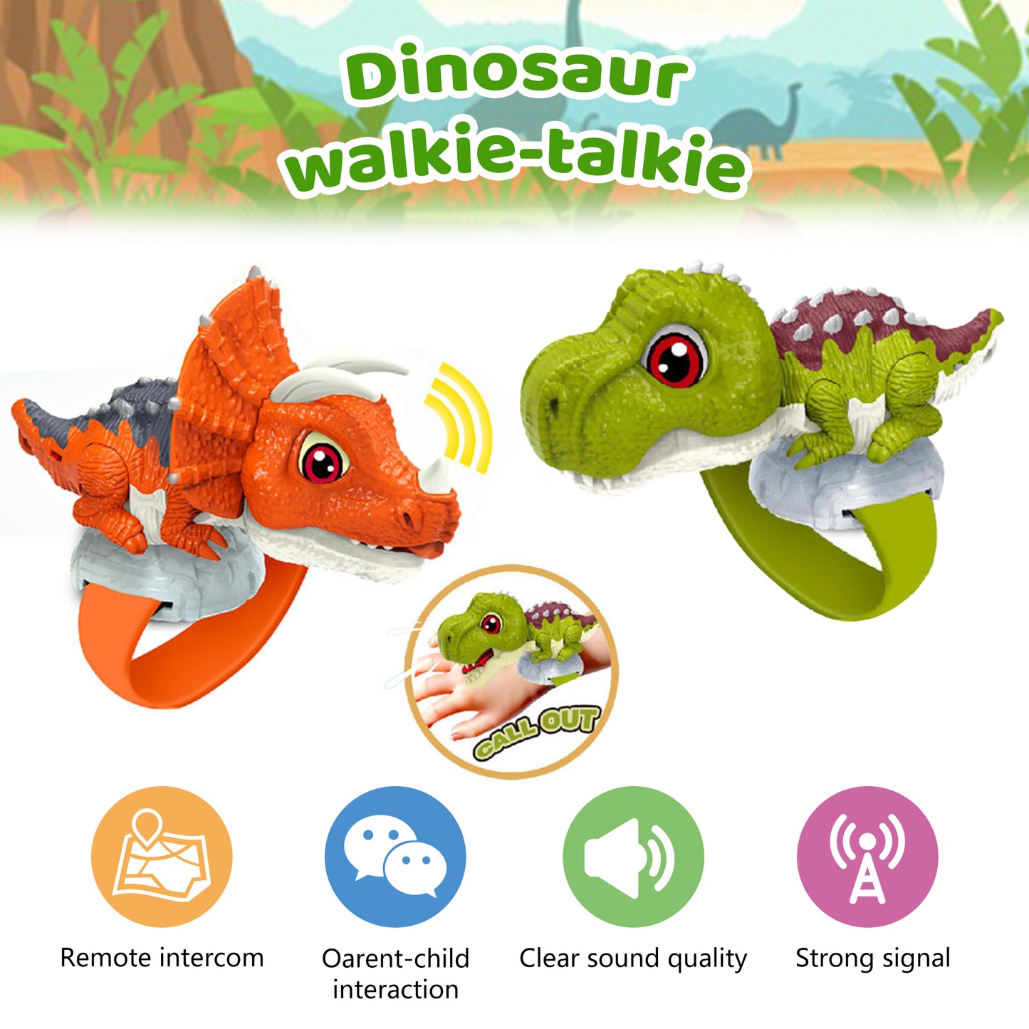 Kids Walkie Talkies 2 Pack,Dinosaur Walkie Talkies,Birthday Gift Toys for Boys 6-8 Years Old,Family Rechargeable Walkie Talkie for Camping Hiking Indoor Outdoor