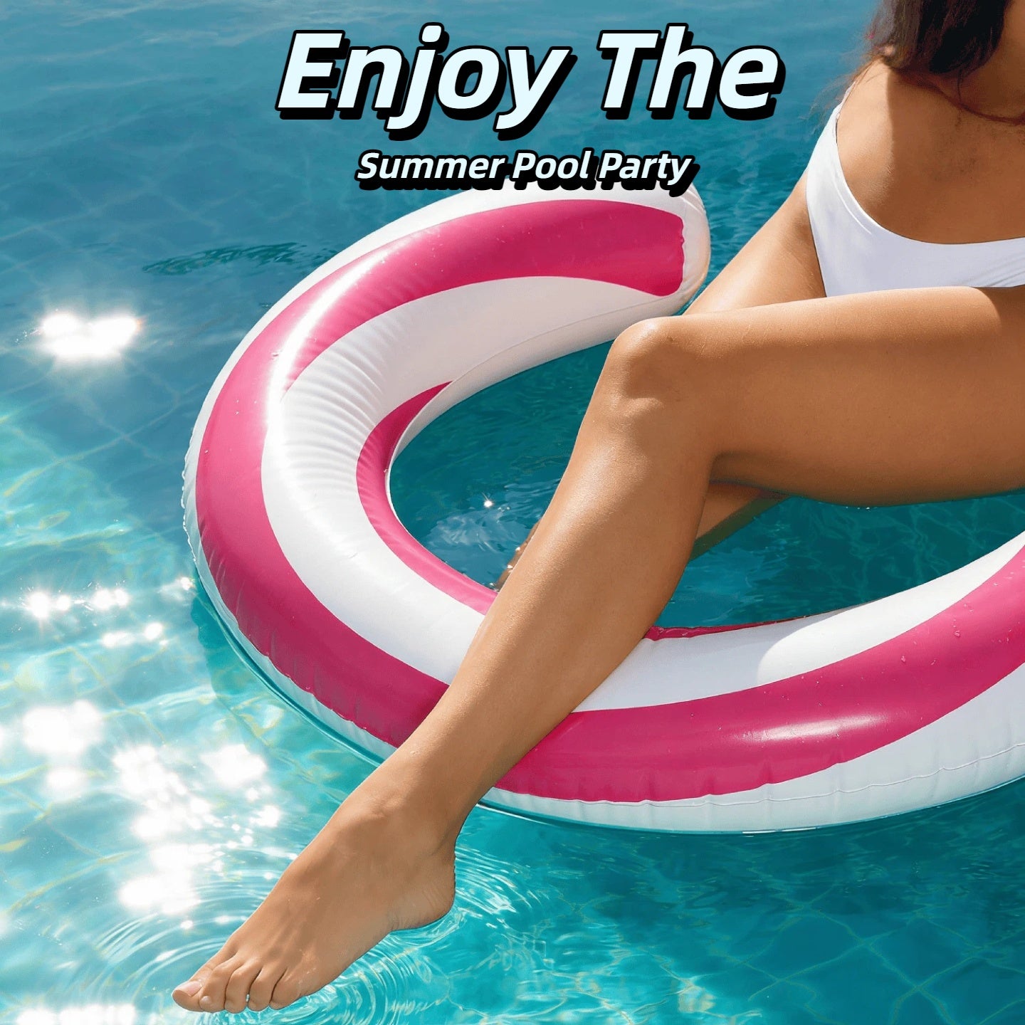 2 Pack Pool Noodles, Curved Inflatable Pool Noodle, Striped Inflatable Pool Floats, Pool Floats Adult for Swimming Pool, Lake, Beach, 29.5 in, Blue and Pink