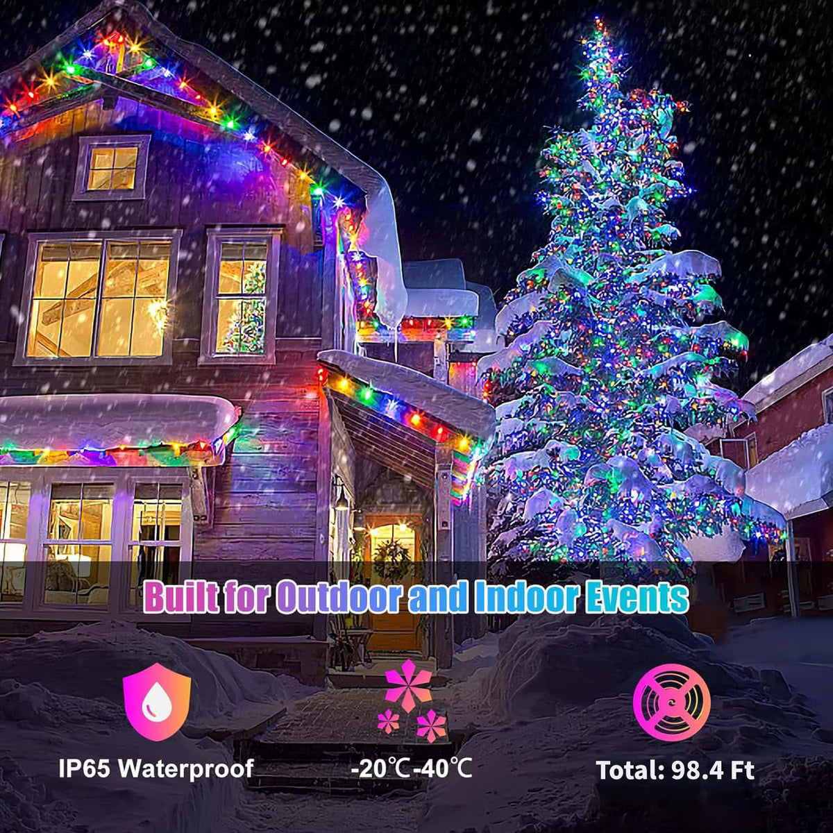3 Pack 300 LED Fairy Lights with Remote and APP Control, 98.4 Ft USB Twinkle Lights with Timer, Multiple Modes, Waterproof Fairy String Lights for Indoor and Outdoor Decor