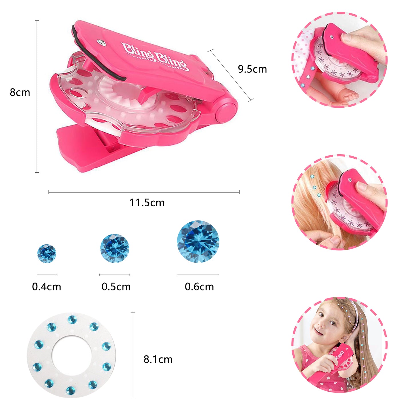 Automatic Hair Braider and Hair Gem Stamper Hair Styling Set,Braiding Tool with Hair Gem,Create Unique Styles for Every Type of Hair,The Perfect Gift for Girls