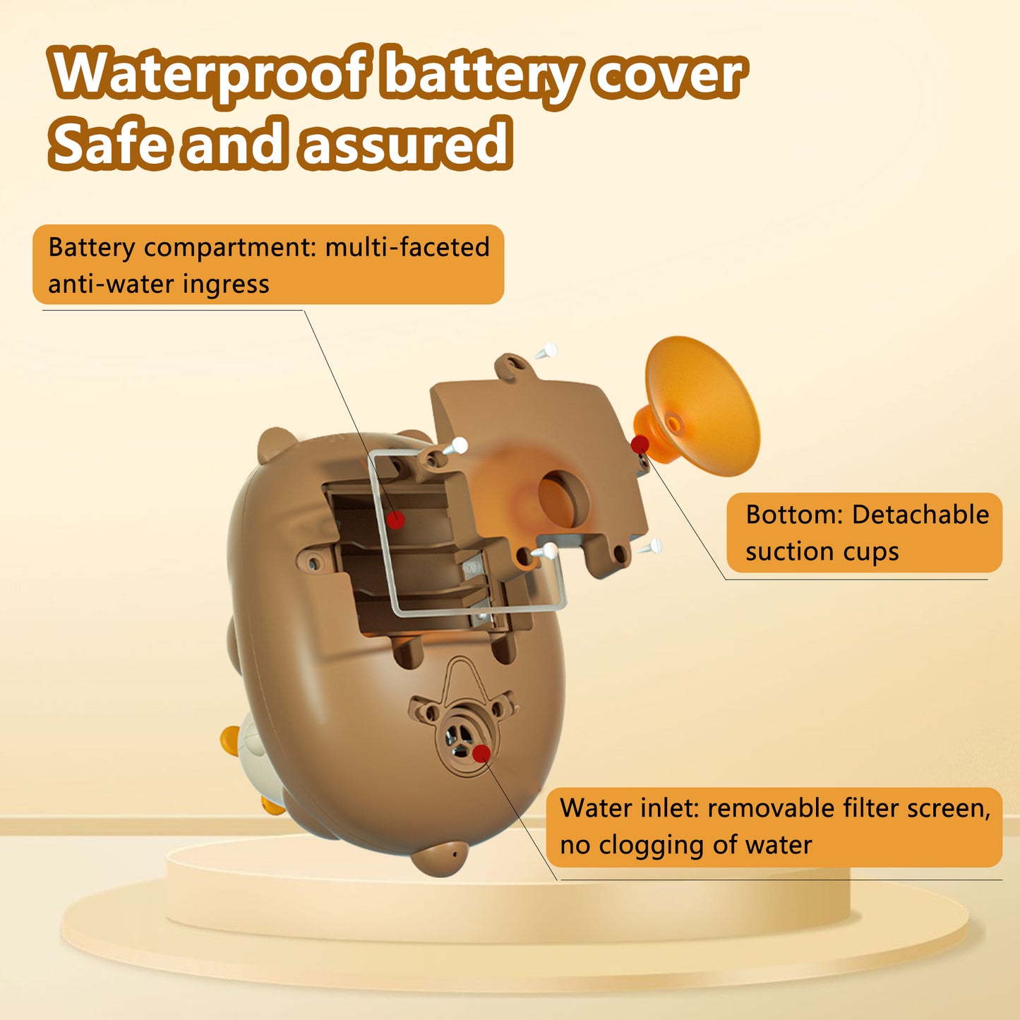 Baby Bath Shower Head，Bath Shower Toy，Bear Shower Head，Mother Bear and Four Little Bears，Practical Bath Toys for Babies 6-12 Months