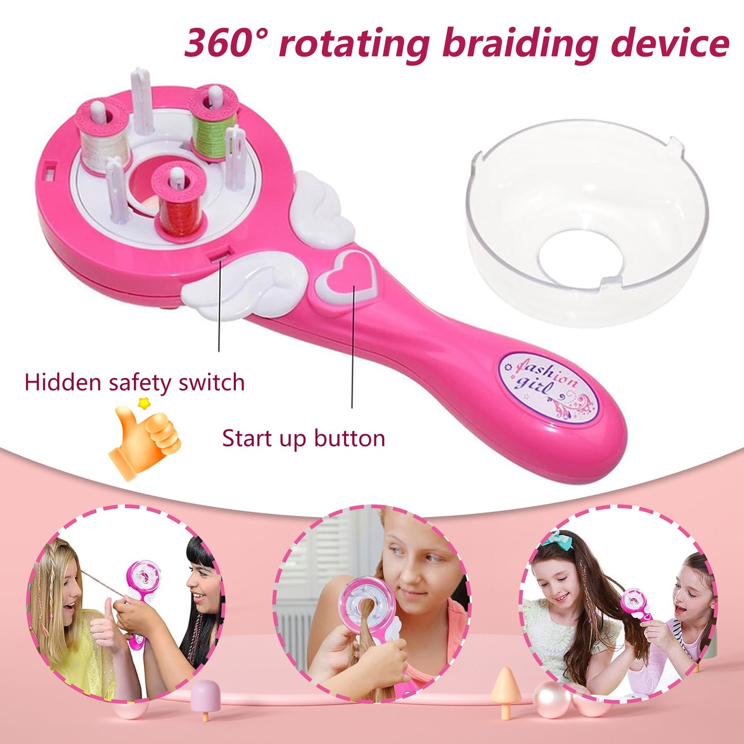 Hair Braiding Machine for Kids,Automatic Hair Braider,Automatic Hair Braider Kit for Girl with Beads for Hair Braids,Hair Styling Tools for Girls,Pretend Play Toys for Girls Age 6-12