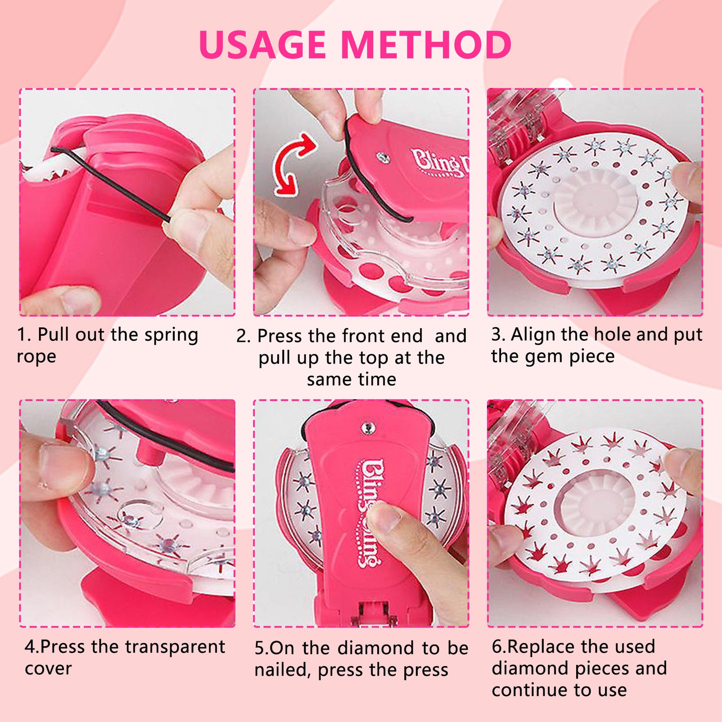 Automatic Hair Braider and Hair Gem Stamper Hair Styling Set,Braiding Tool with Hair Gem,Create Unique Styles for Every Type of Hair,The Perfect Gift for Girls