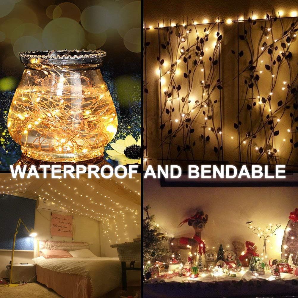 32.8 ft Photo String,100 LED Photo Clips,USB Powered Photo Clip Light,50 Clip String Lights for Picture Party Bedroom Wedding Camping,Warm White