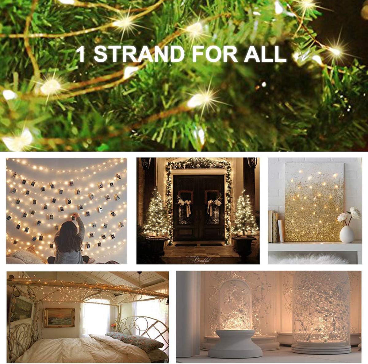 32.8 ft Photo String,100 LED Photo Clips,USB Powered Photo Clip Light,50 Clip String Lights for Picture Party Bedroom Wedding Camping,Warm White
