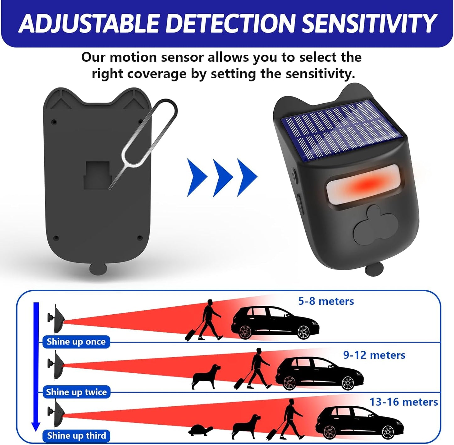 Solar Driveway Alarms Wireless,Outdoor Waterproof Motion Detector,700 ft Long Range Sensor,No Need Replace Batteries Security Driveway Alert System(1 Receiver 1 Sensor),Black