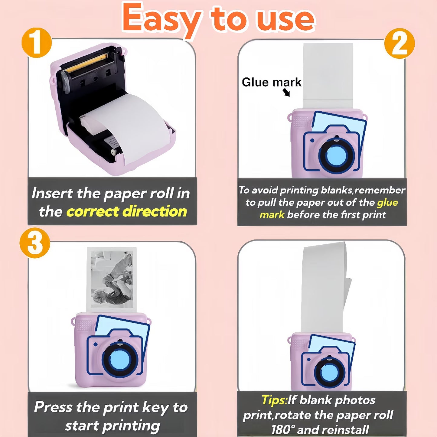 15 Rolls Instant Camera Refill Print Paper,HD Printing Thermal Print Paper,Instant Print Camera Paper Rolls,Compatible with Most Instant Print Cameras, White (57x25mm)