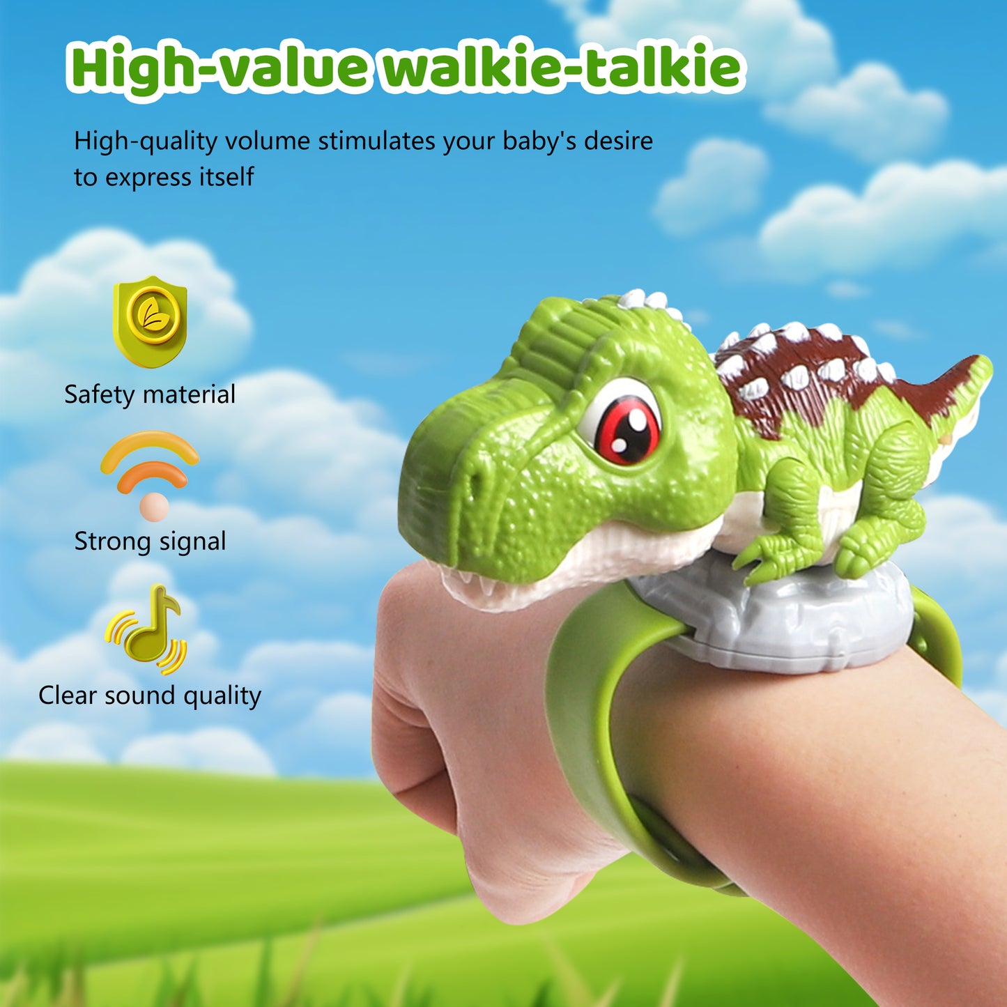 Kids Walkie Talkies 2 Pack,Dinosaur Walkie Talkies,Birthday Gift Toys for Boys 6-8 Years Old,Family Rechargeable Walkie Talkie for Camping Hiking Indoor Outdoor