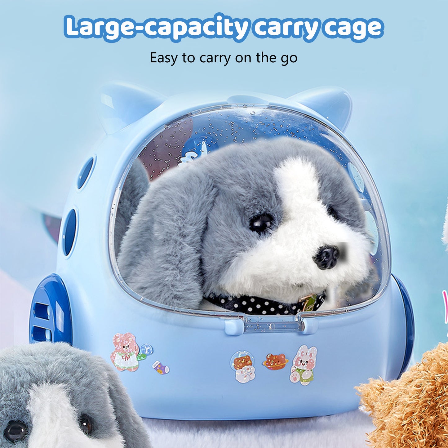 Plushdog Toy for Kids,Kids Electronic Pets,Toy Dog That Walks and Barks,Kids Puppy Toy With Space Cabin Kennel,A Total of 12 Pcs,Best 2 years old girl toys