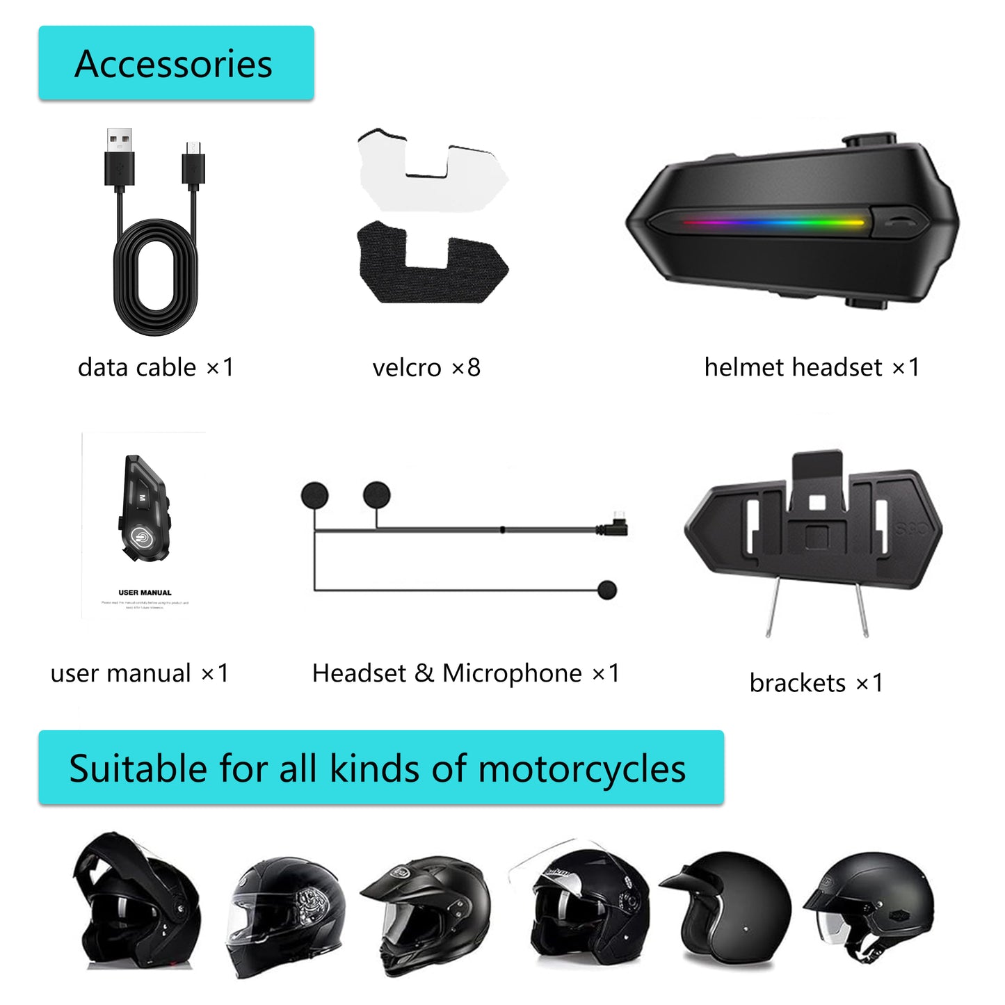 Motorcycle Headset,Motorcycle Headphones,Helmet Speakers,Automatic Answer Music Control,High Sound Quality System Ultra Thin Cycling,Skiing,Riding