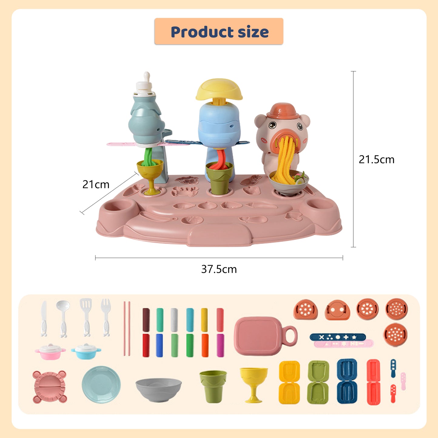 Playdough Sets,3 In 1 Noodle Maker Play Clay Sets 39 Pcs,Contains 12-pack of Dough,Multifunctional Noodle Machine Toy for Kids Ages 4-8,Birthday or Christmas Gifts