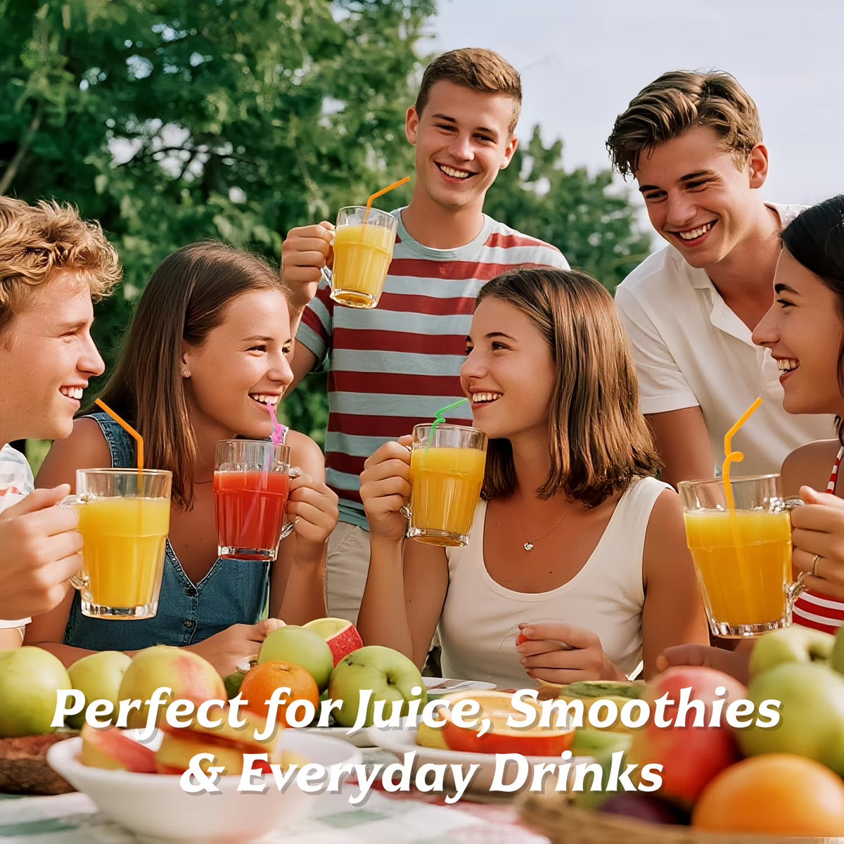ChrumpTon 300 Pack Bendable Plastic Straws, 10.24" Extra Long Colorful Disposable Drinking Straws, Flexible Bendy Straws for Juice, Smoothies, Milk & Party Drinks