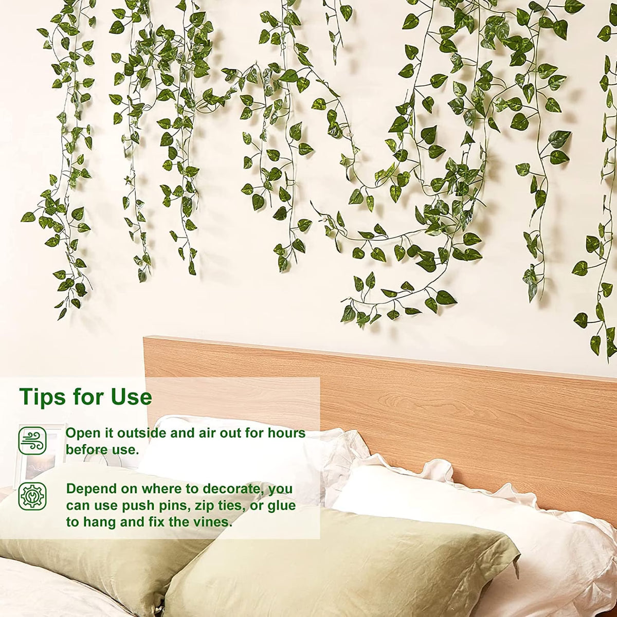 24 Pack Fake Vines for Room Decor,168 ft Wall Vine Hanging,Artificial Plant Ivy for Home Bedroom Party Garden Wall Room Decor
