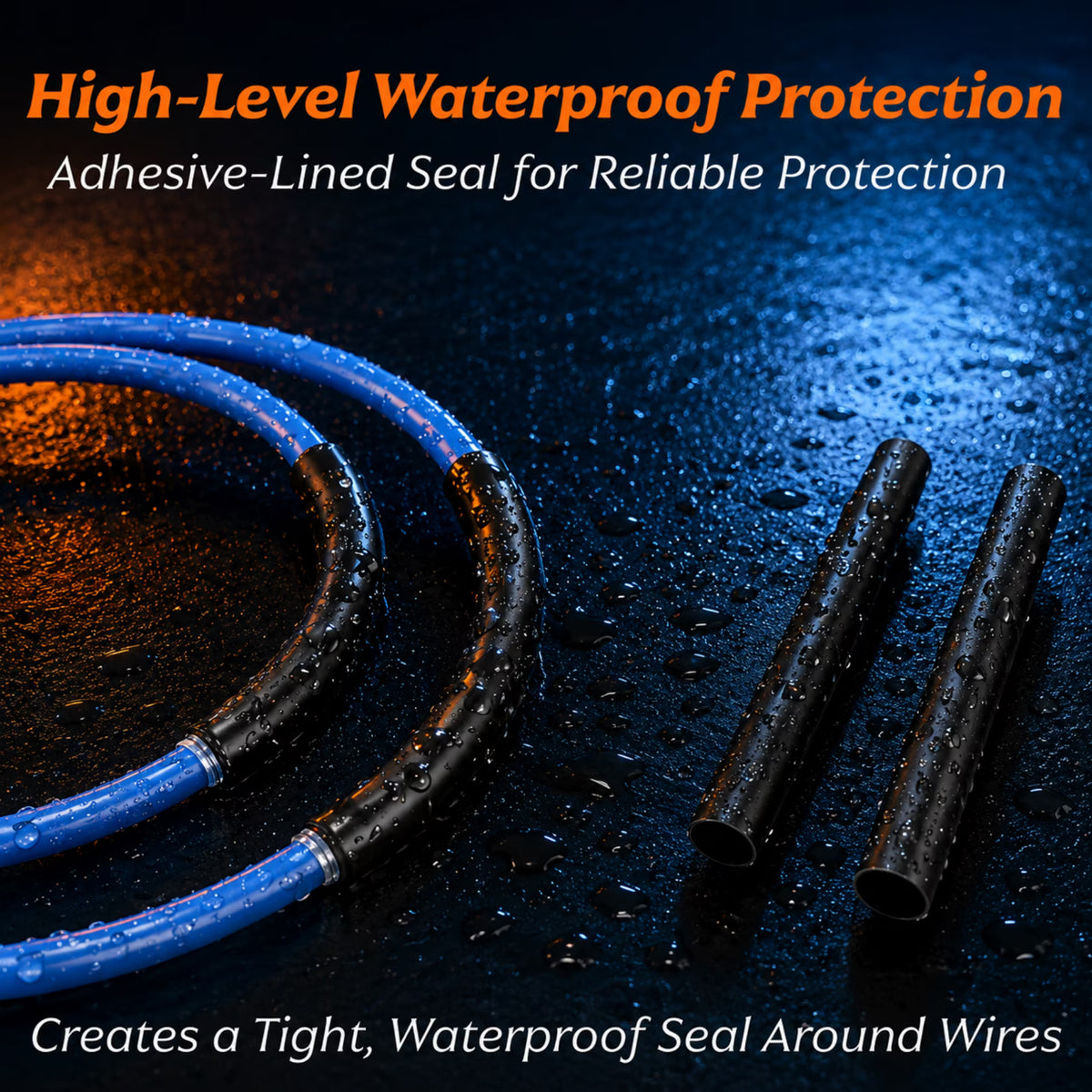 ChrumpTon 7-Size Heat Shrink Tubing Roll Kit, 4:1 Adhesive-Lined, 36 Ft, Marine Grade, Waterproof, Insulated & Sealed, Oil-Resistant & Durable for Automotive, Electrical & DIY Use (Black)